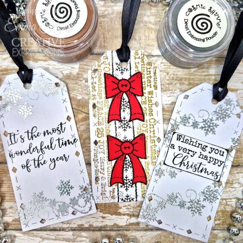 Woodware Clear Singles Christmas Celebrations 8 in x 2.6 in Stamp Set