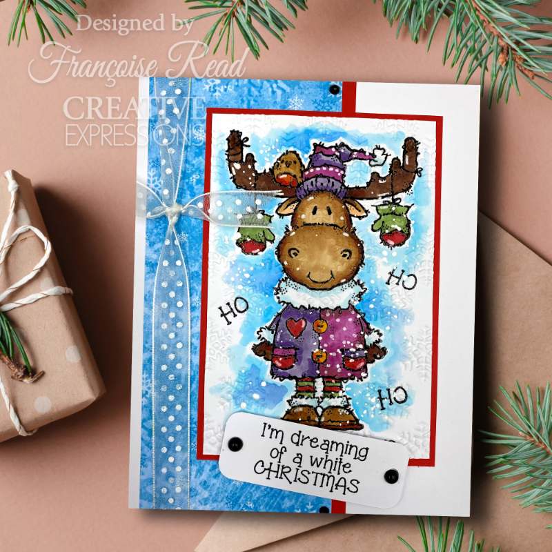 Woodware Clear Singles Magical Christmas Greetings 8 in x 2.6 in Stamp Set