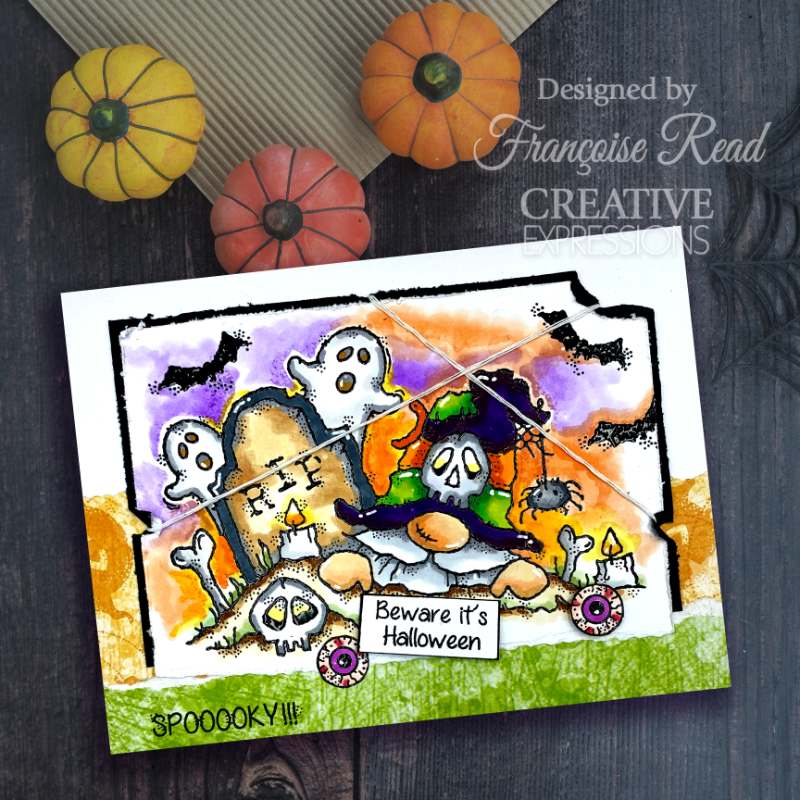 Woodware Clear Singles Spooky Night 4 in x 6 in Stamp Set