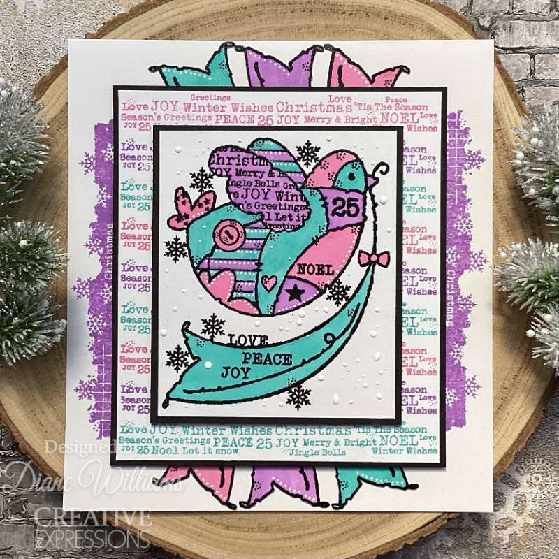 Woodware Clear Singles Peaceful Dove 4 in x 6 in Stamp Set