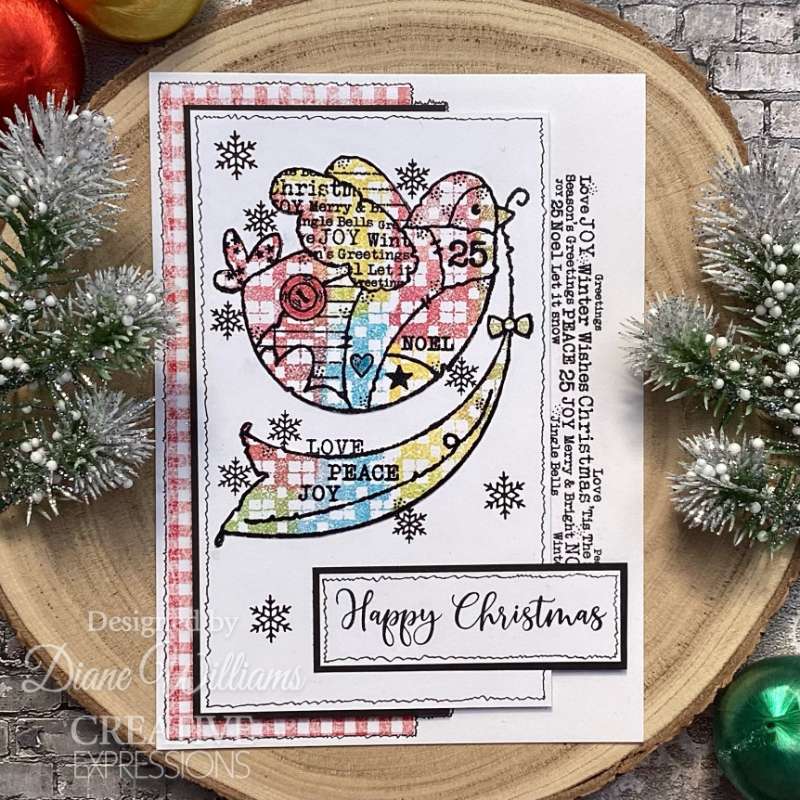 Woodware Clear Singles Christmas Patches 4 in x 6 in Stamp Set