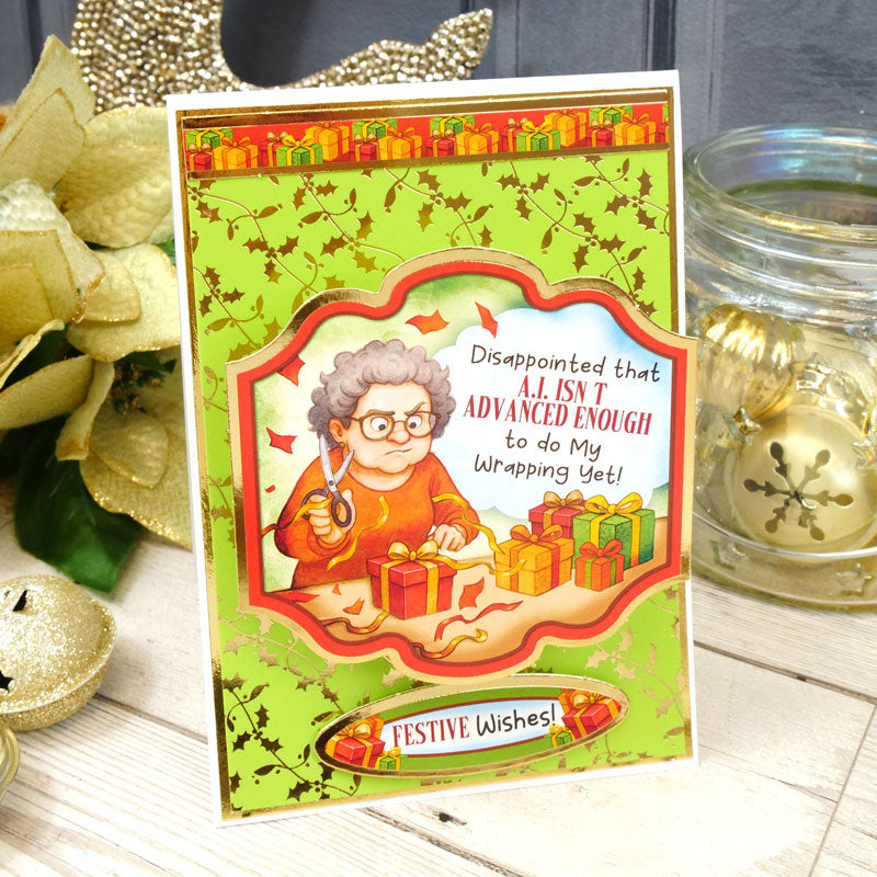 Christmas Crackers Foiled Edge-to-Edge Cardstock