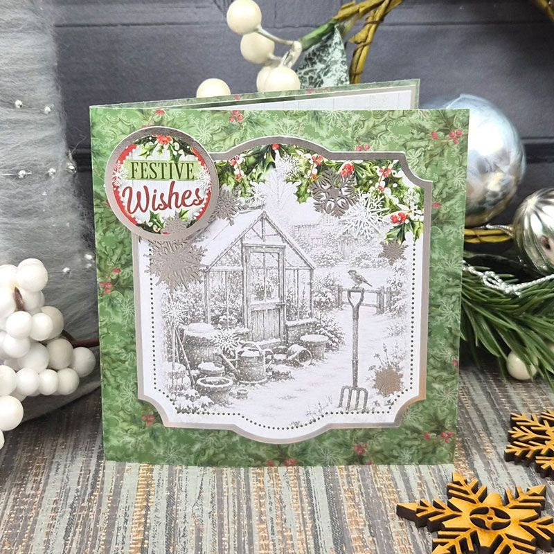 An Artist's Garden at Christmas Printed Parchment