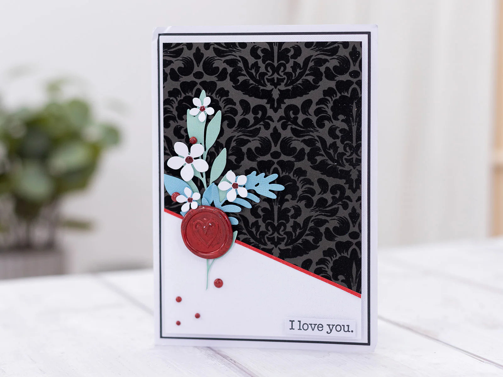 Flocked Damask Paper Pad - 12" x 12"