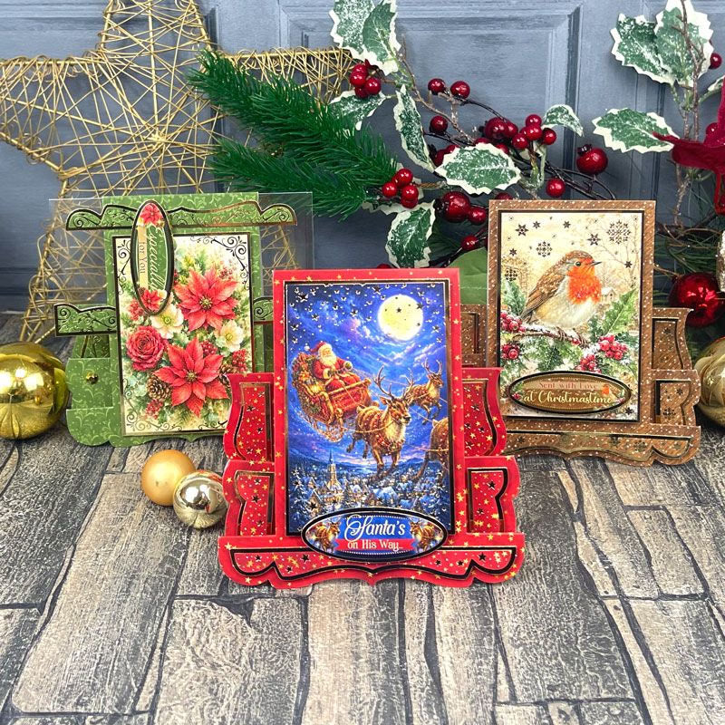 Christmas Centre-Stepper Cards - Rich Gold