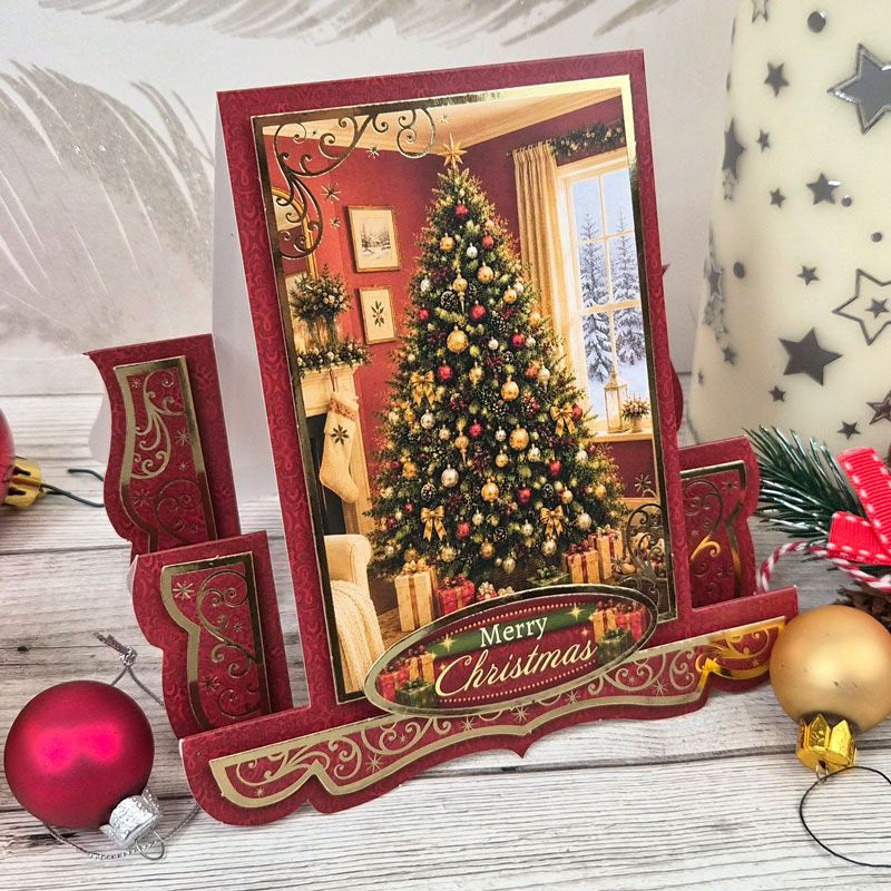 Christmas Centre-Stepper Cards - Rich Gold