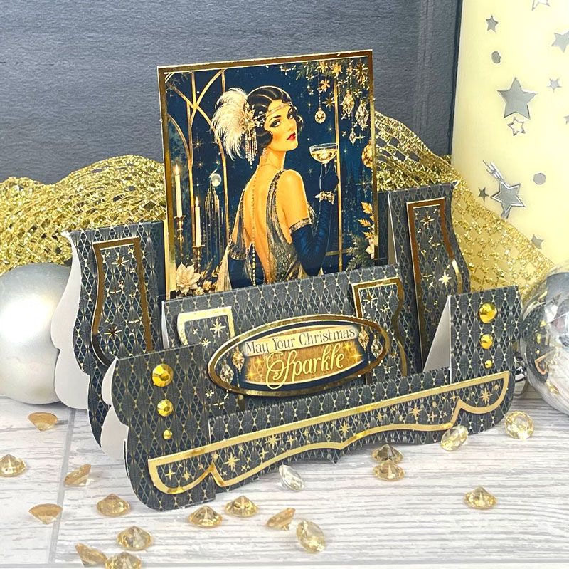 Christmas Centre-Stepper Cards - Rich Gold