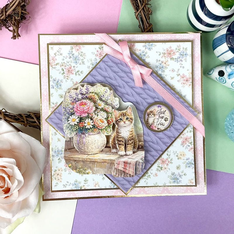 Maine Coon & Tabby Kitten Decoupage Topper Sheet