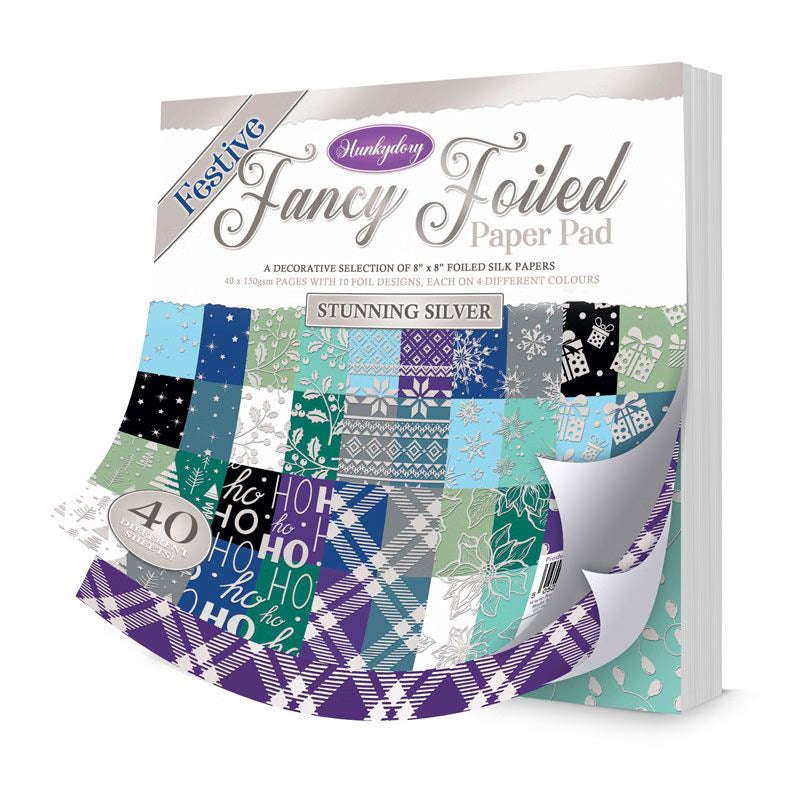 Festive Fancy Foiled Paper Pads - Stunning Silver