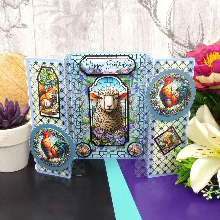 Stained Glass Wonderful Wildlife Luxury Foiled Acetate