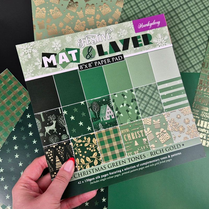 Festive Mat & Layer Pads - Christmas Green Tones - Rich Gold
