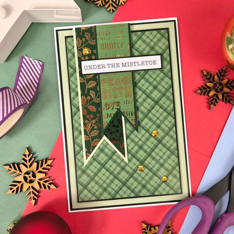 Festive Mat & Layer Pads - Christmas Green Tones - Rich Gold