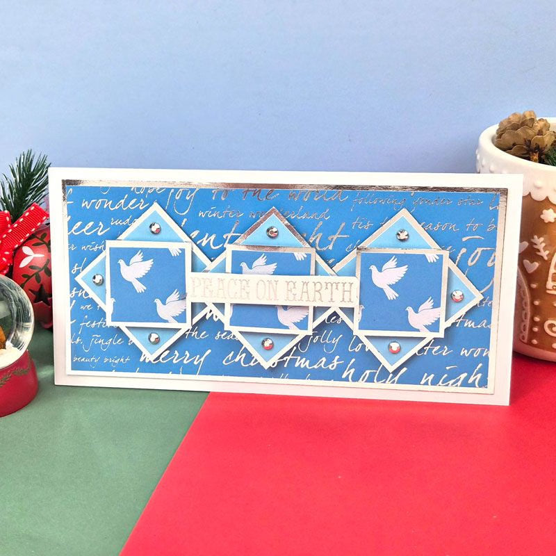 Festive Mat & Layer Pads - Frosted Blue Tones - Stunning Silver