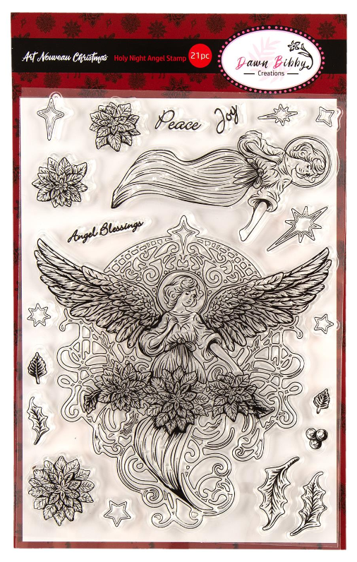 Art Nouveau. Holy Night Angel Stamp