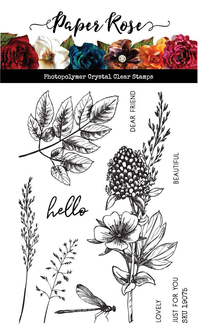 Sketchy Floral - Hello 4x6" Clear Stamp Set 19075