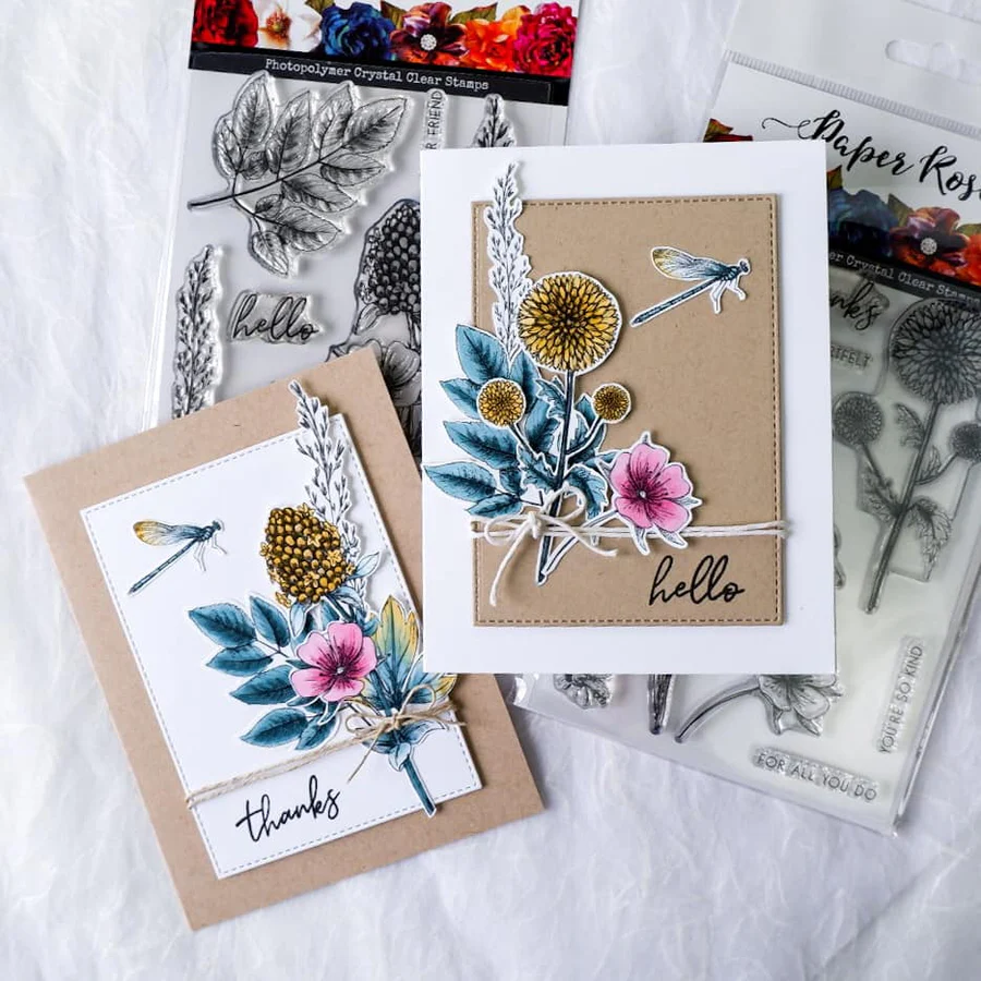 Sketchy Floral - Hello 4x6" Clear Stamp Set 19075