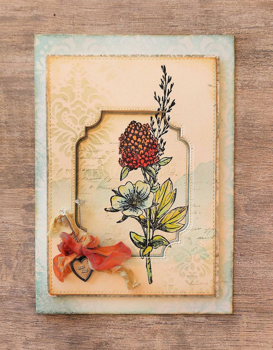 Sketchy Floral - Hello 4x6" Clear Stamp Set 19075