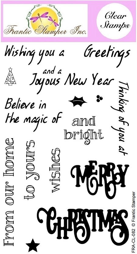 Frantic Stamper Clear Stamp Set - Merry Christmas Sentiments