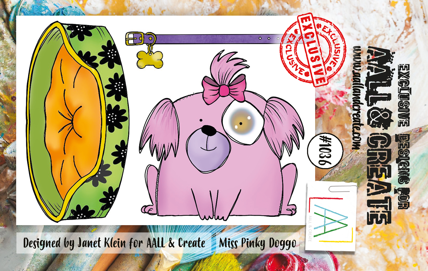 AALL and Create  A7 Stamp Set - 1036 - Miss Pinky Doggo