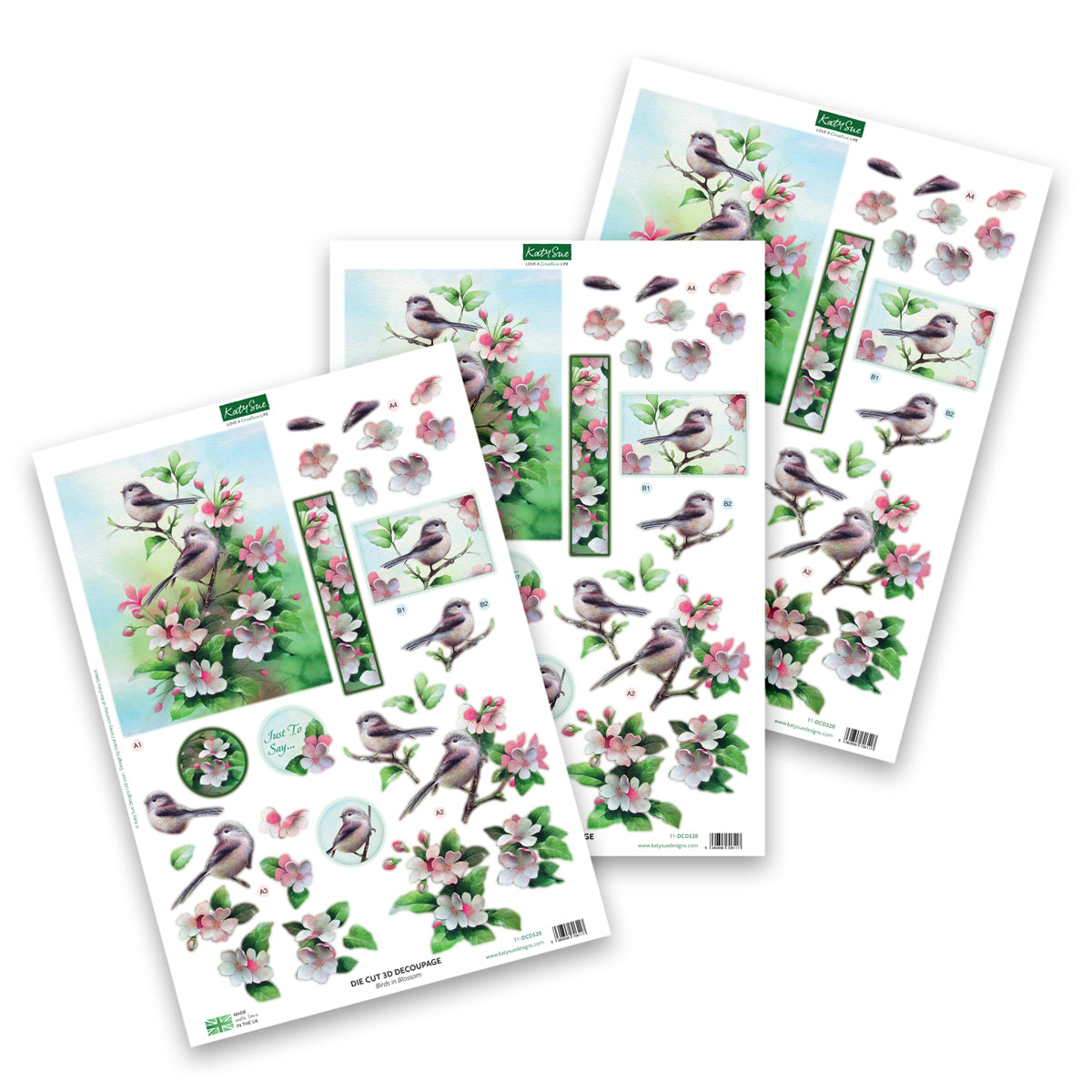 Die Cut Decoupage – Birds In Blossom (Pack Of 3)