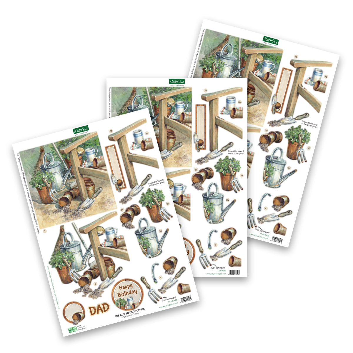 Die Cut Decoupage – Gardeners Corner (Pack Of 3)