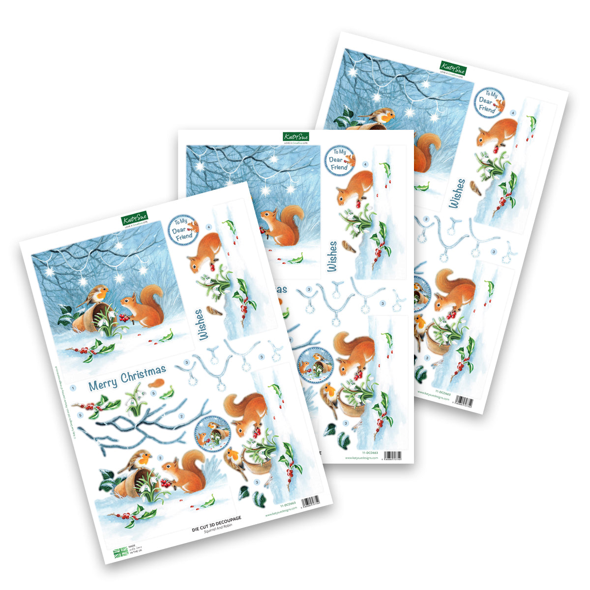 Die Cut Decoupage – Squirrel & Robin (Pack Of 3)