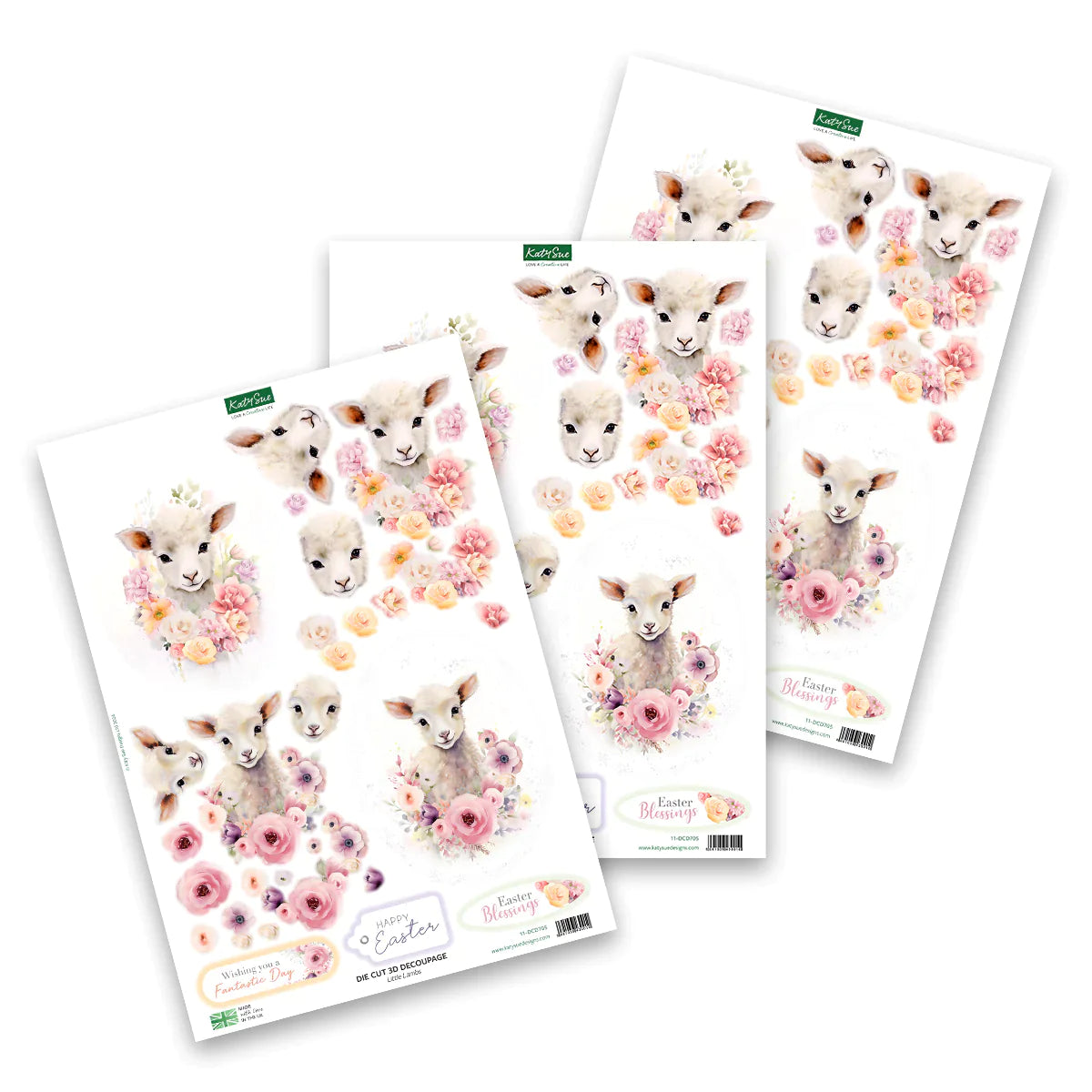 Die Cut Decoupage - Easter Animals & Spring Florals (pack of 12)