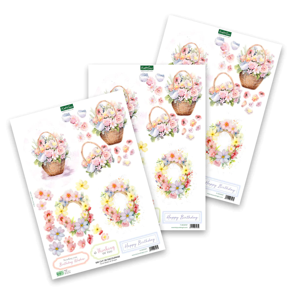 Die Cut Decoupage - Easter Animals & Spring Florals (pack of 12)