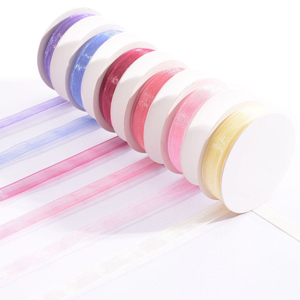 Vaessen Creative Organza Ribbon 6 Colours 6mmx2m Baby Pink