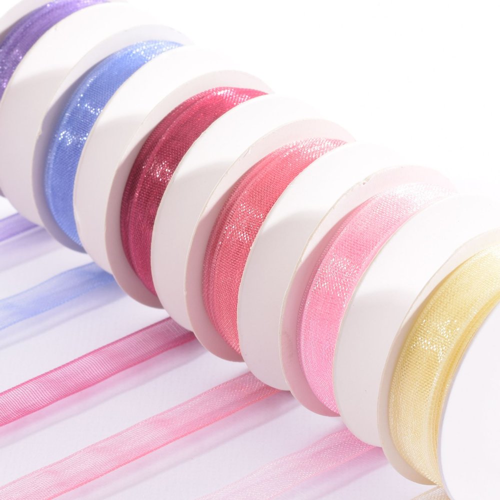 Vaessen Creative Organza Ribbon 6 Colours 6mmx2m Baby Pink
