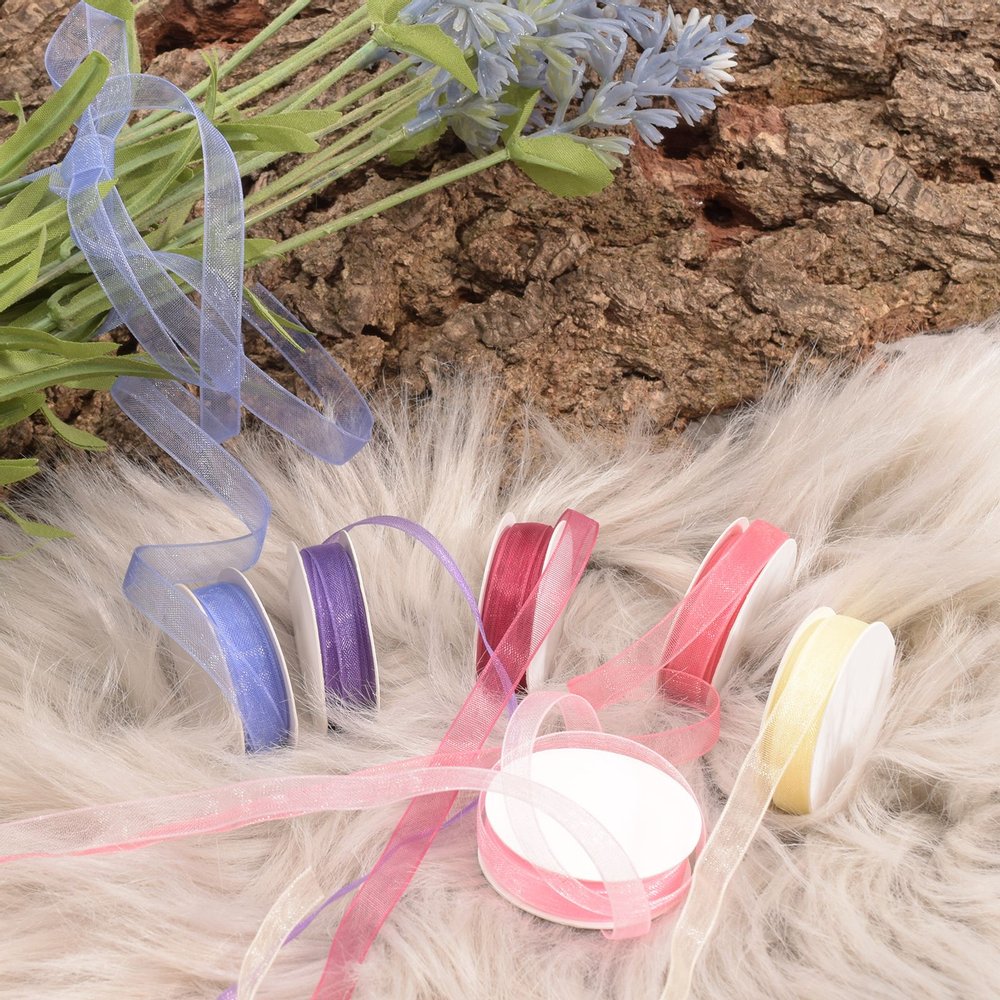 Vaessen Creative Organza Ribbon 6 Colours 6mmx2m Baby Pink