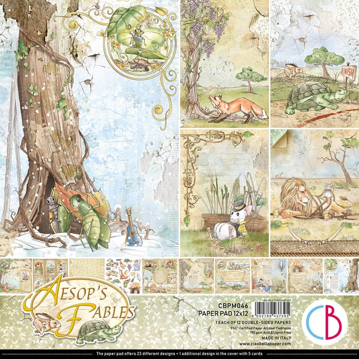 Ciao Bella Aesop's Fables Paper Pad 12"X12" 12/Pkg