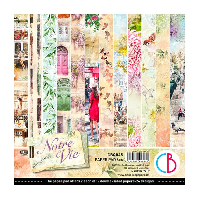 Ciao Bella Notre Vie Paper Pad 6"X6" 24/Pkg