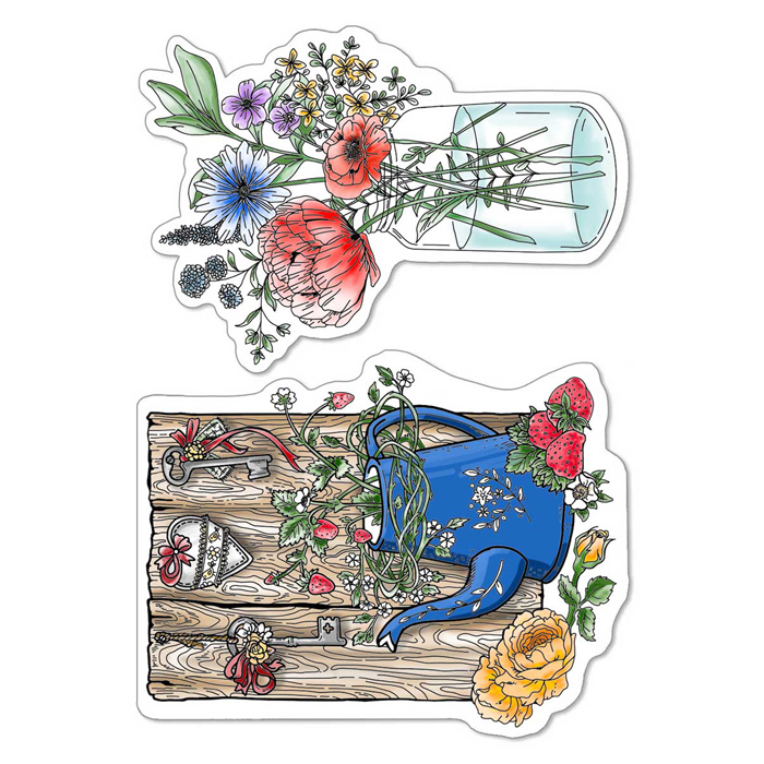 Ciao Bella Clear Stamp Set 4"X6" Fraises Et Fleurs Sauvages