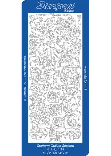 Deco Stickers - Doodle Design Butterflies/Flowers