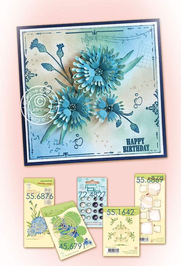 Lecreadesign Deco Clear Stamp Cornflower 3D