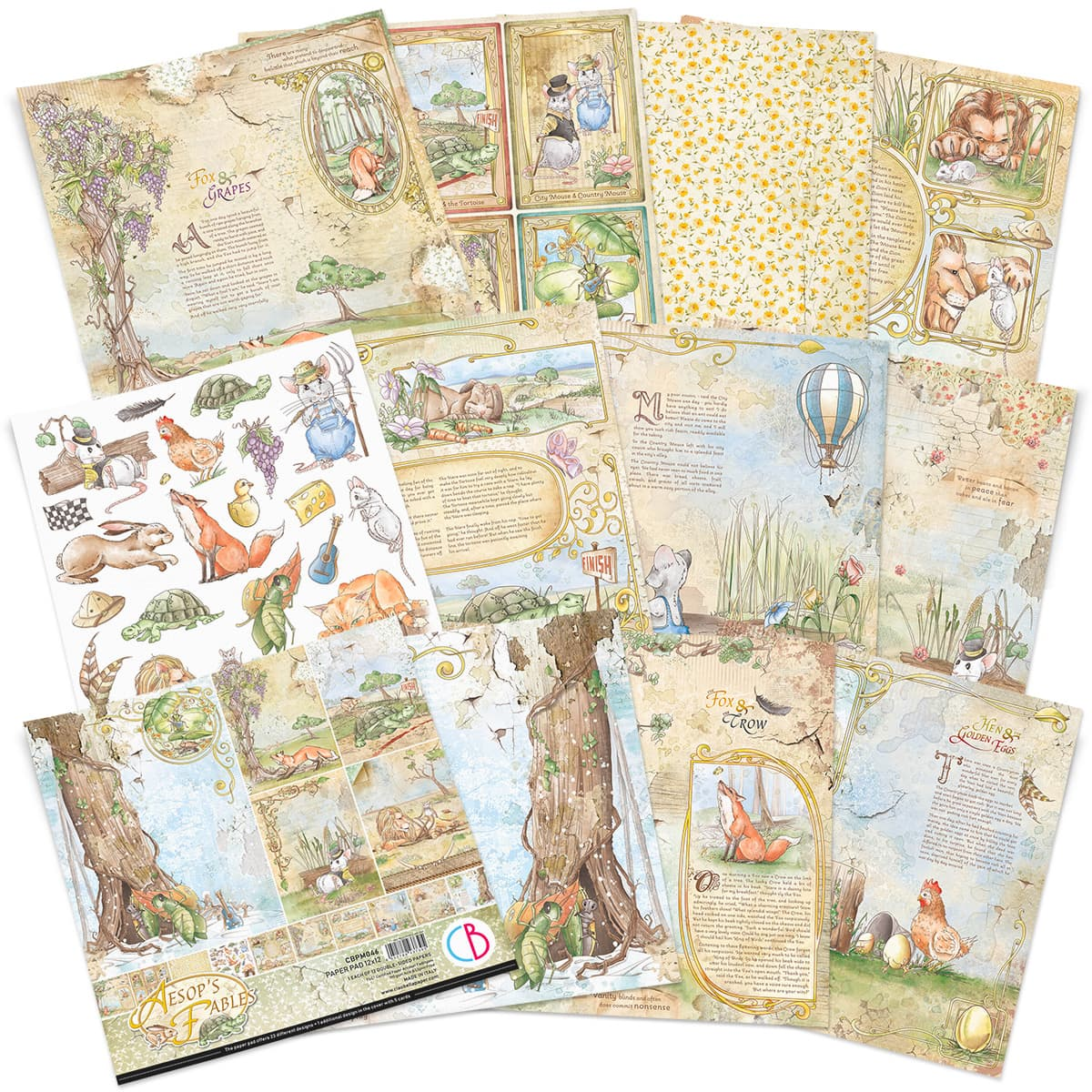 Ciao Bella Aesop's Fables Paper Pad 12"X12" 12/Pkg