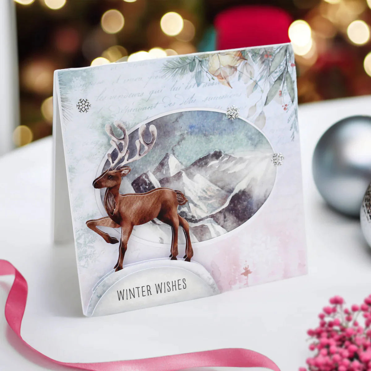 Watercolour Christmas Animals, Die-Cut Pop Up Cards