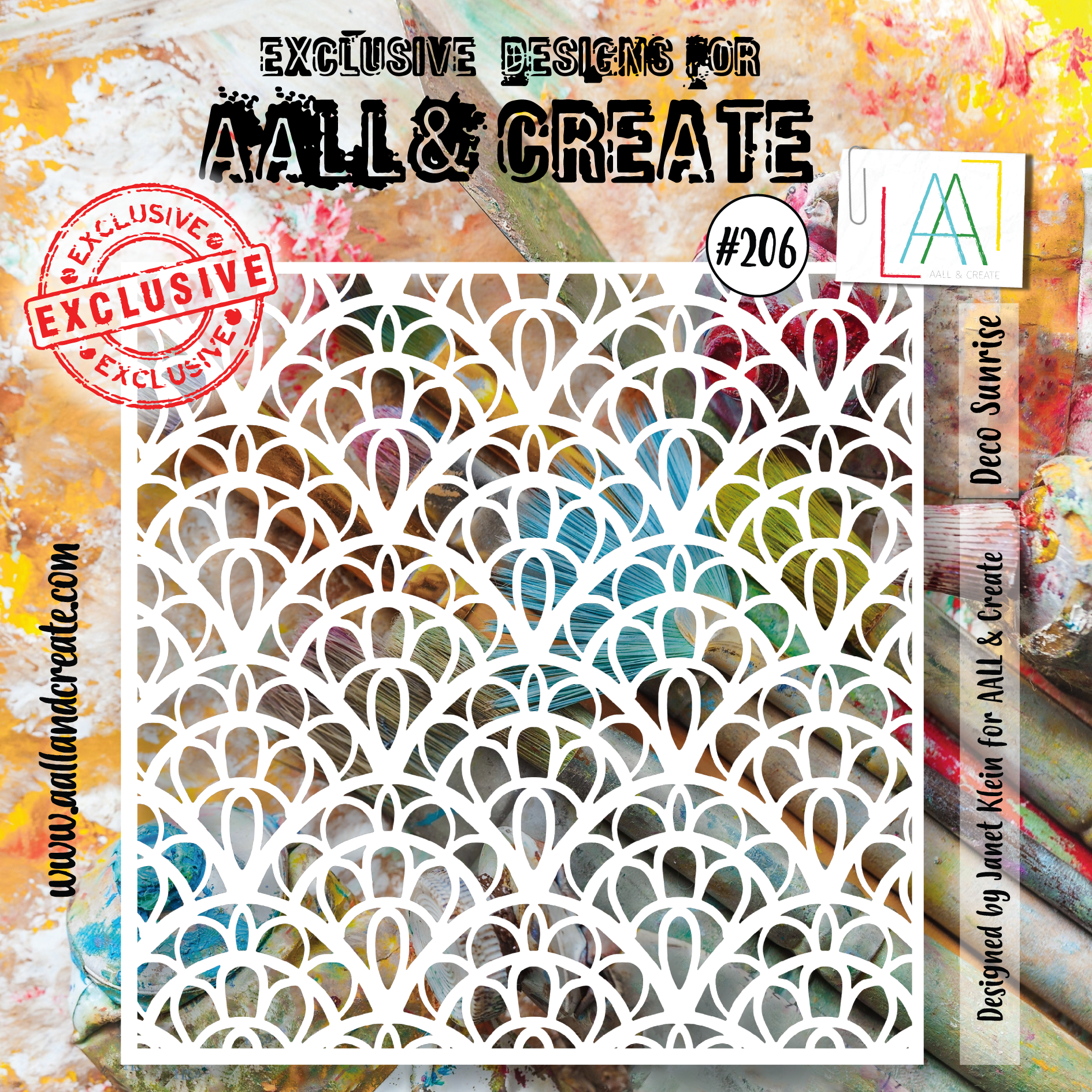 AALL and Create  6"x6" Stencil - 206 - Deco Sunrise