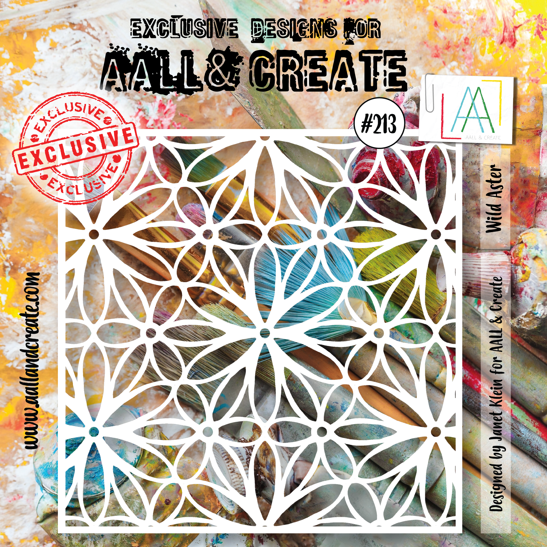 AALL and Create  6"x6" Stencil - 213 - Wild Aster