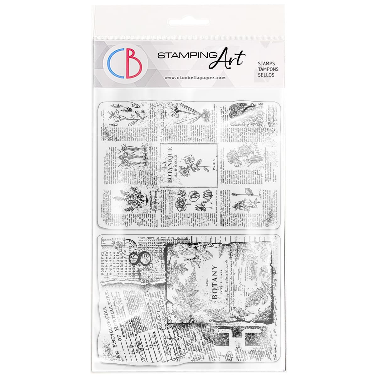 Ciao Bella Clear Stamp Set 4"X6" Botanical Horticulture