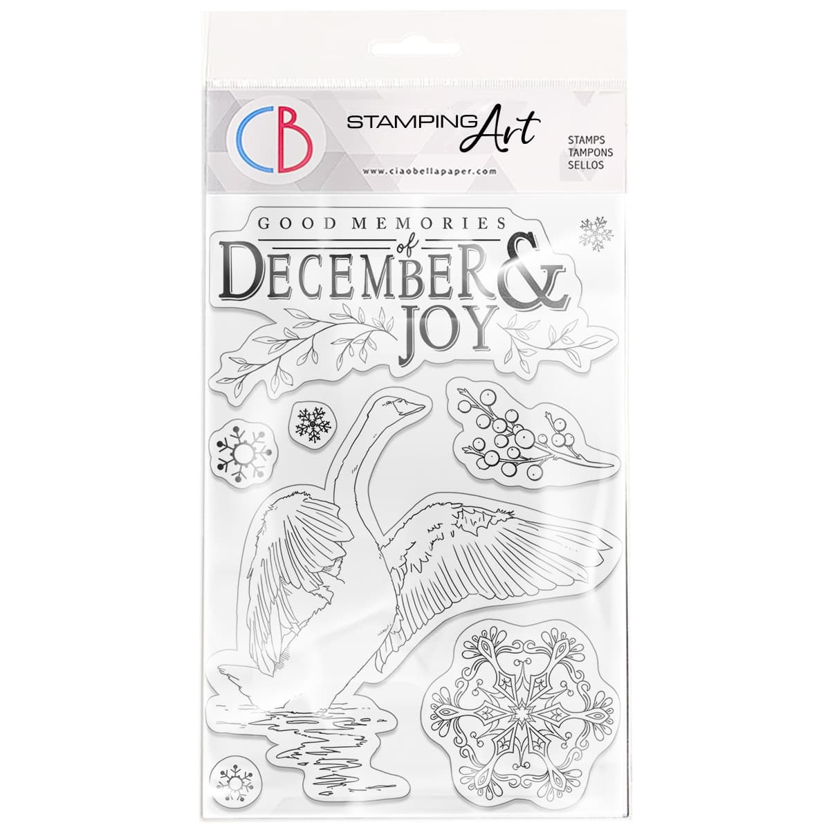 Ciao Bella Clear Stamp Set 4"x6" December & Joy