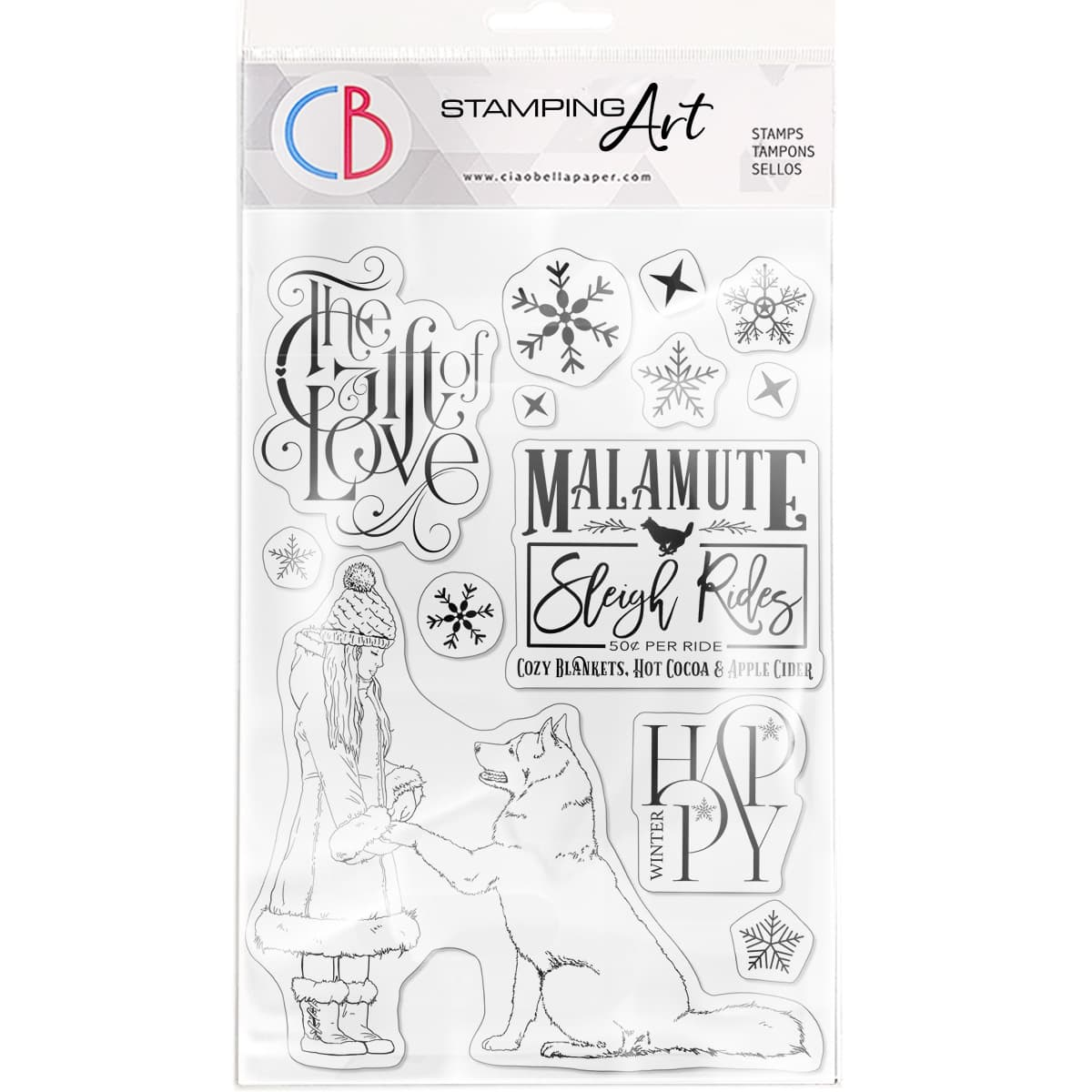 Ciao Bella Clear Stamp Set 6"x8" The Gift of Love