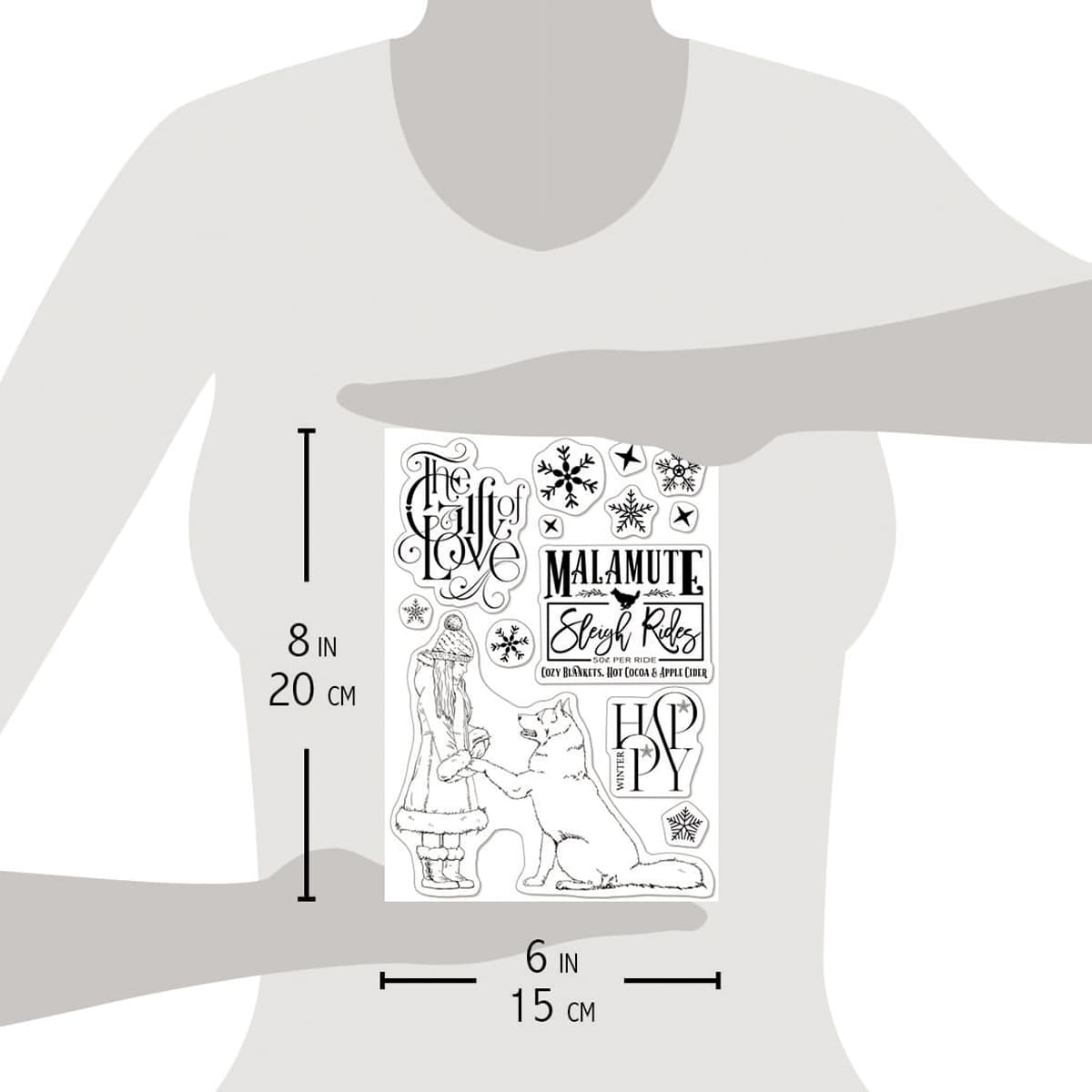 Ciao Bella Clear Stamp Set 6"x8" The Gift of Love