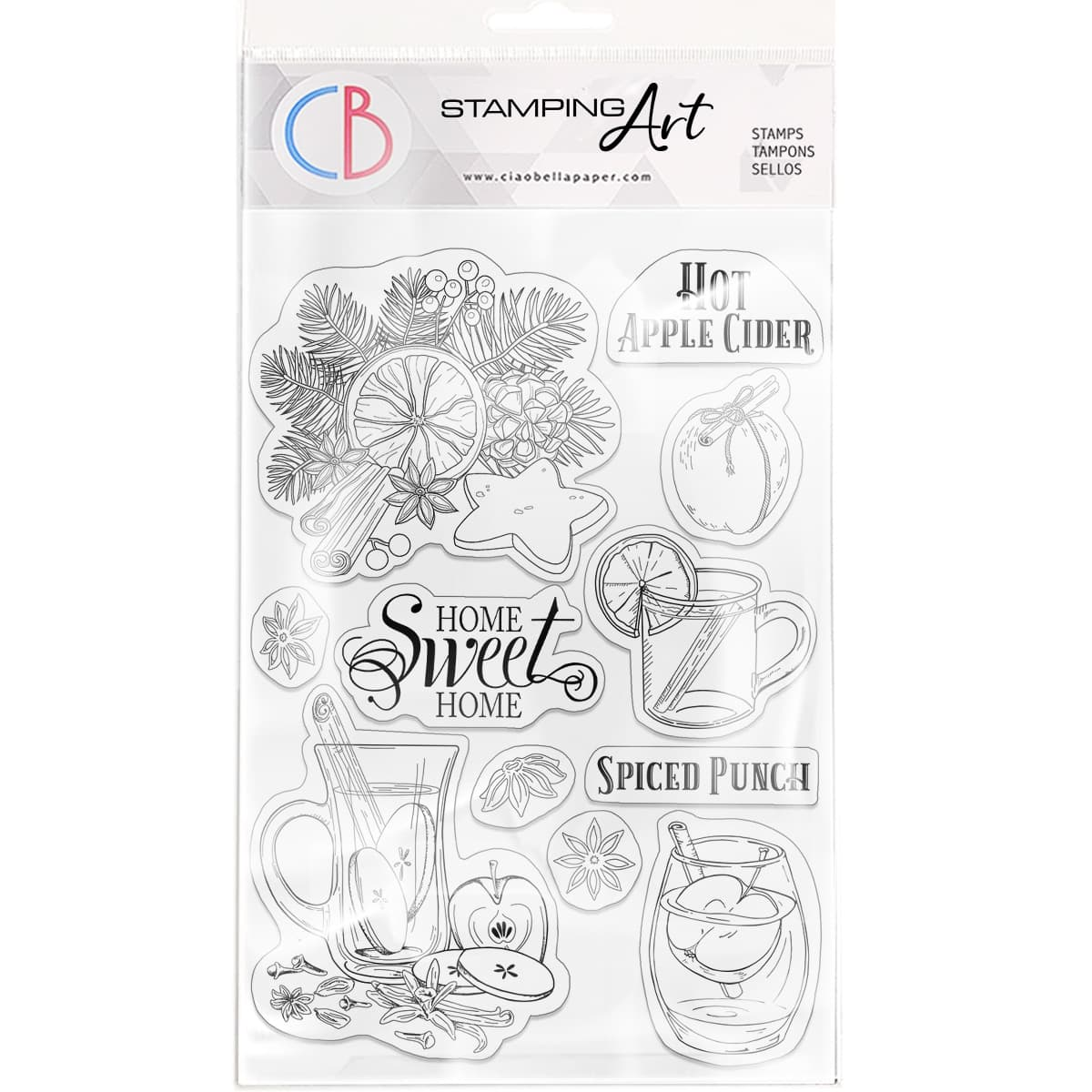 Ciao Bella Clear Stamp Set 6"x8" Hot Apple Cider