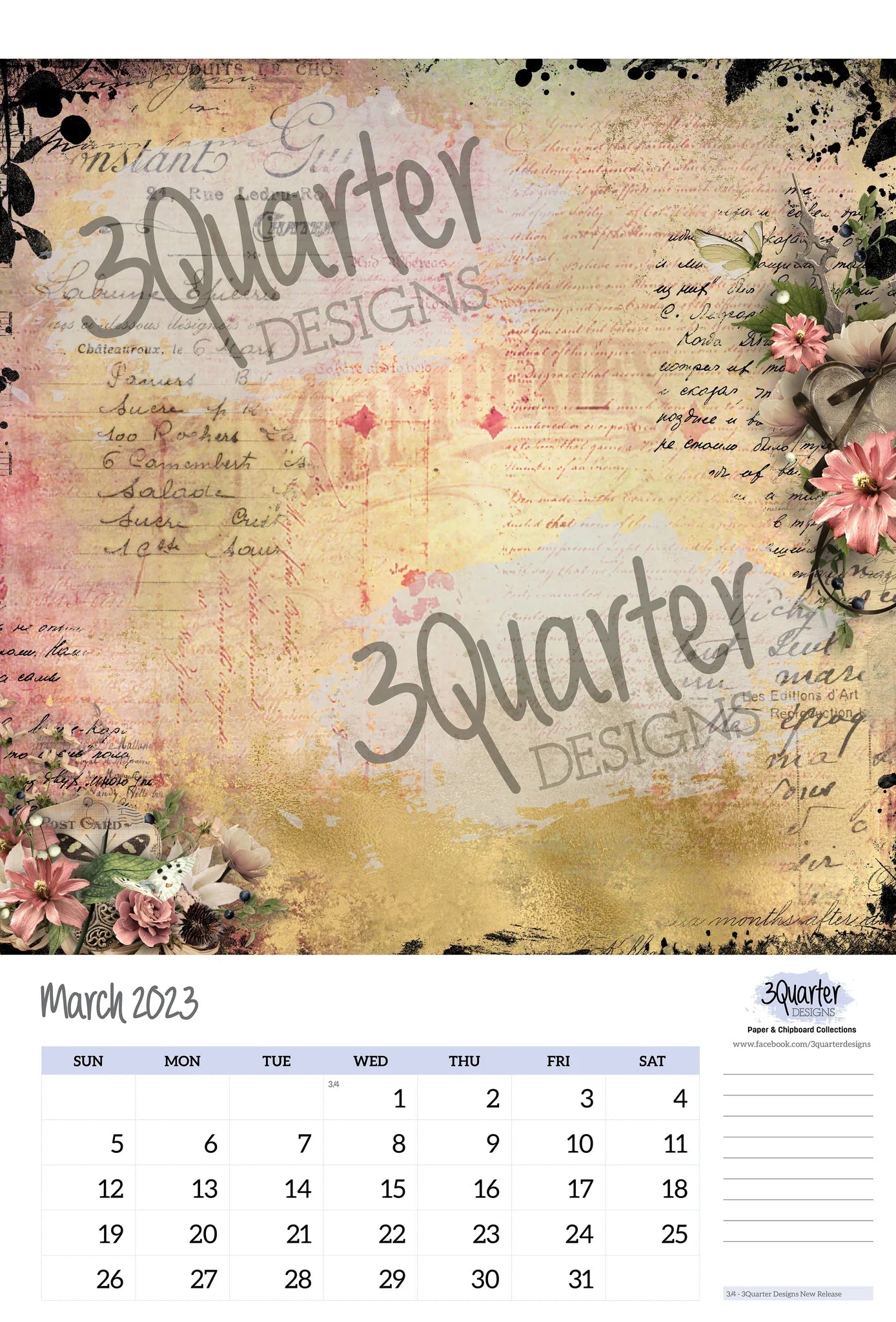 3Quarter Designs - 12 Months Of Crafting Calendar 2023