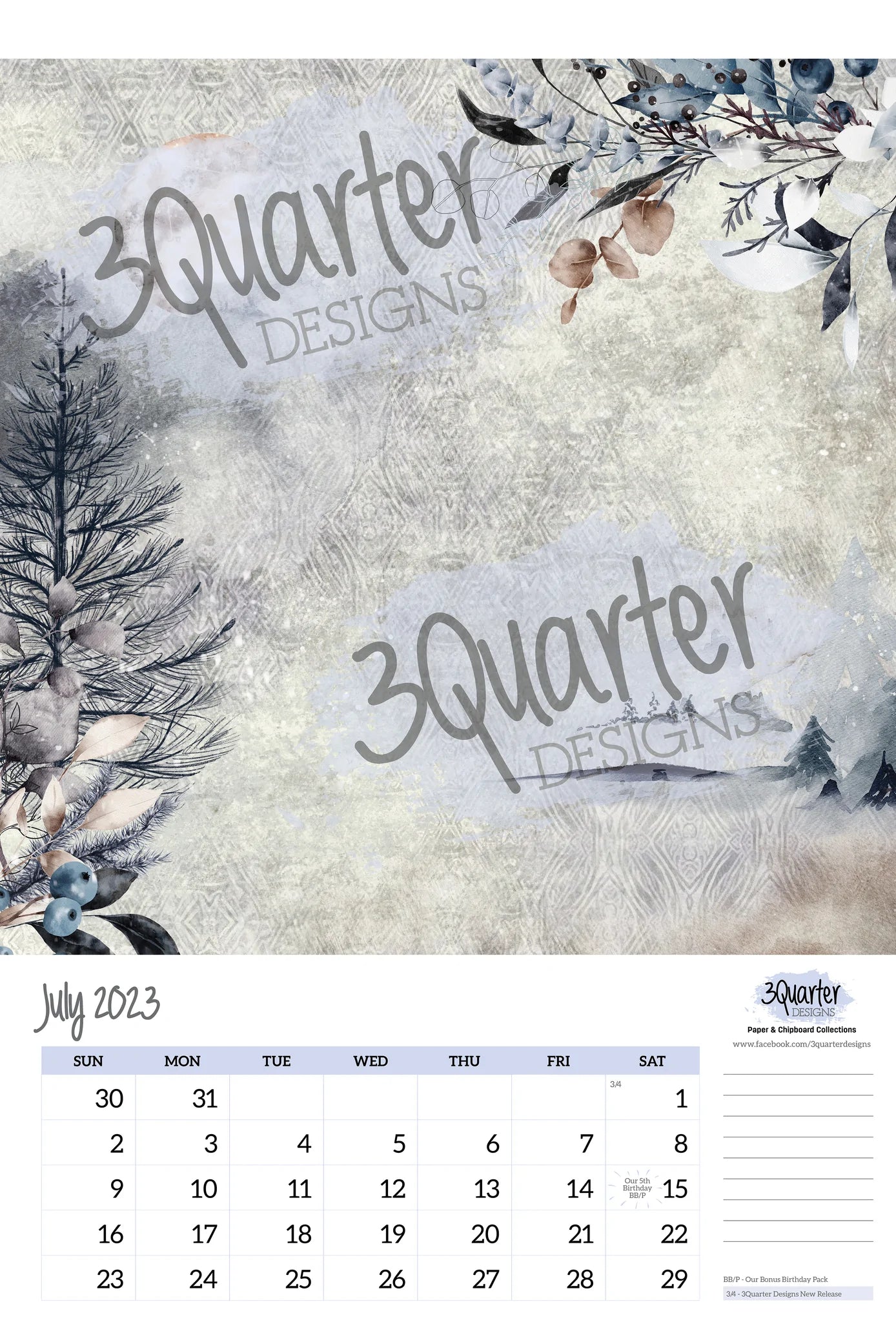 3Quarter Designs - 12 Months Of Crafting Calendar 2023