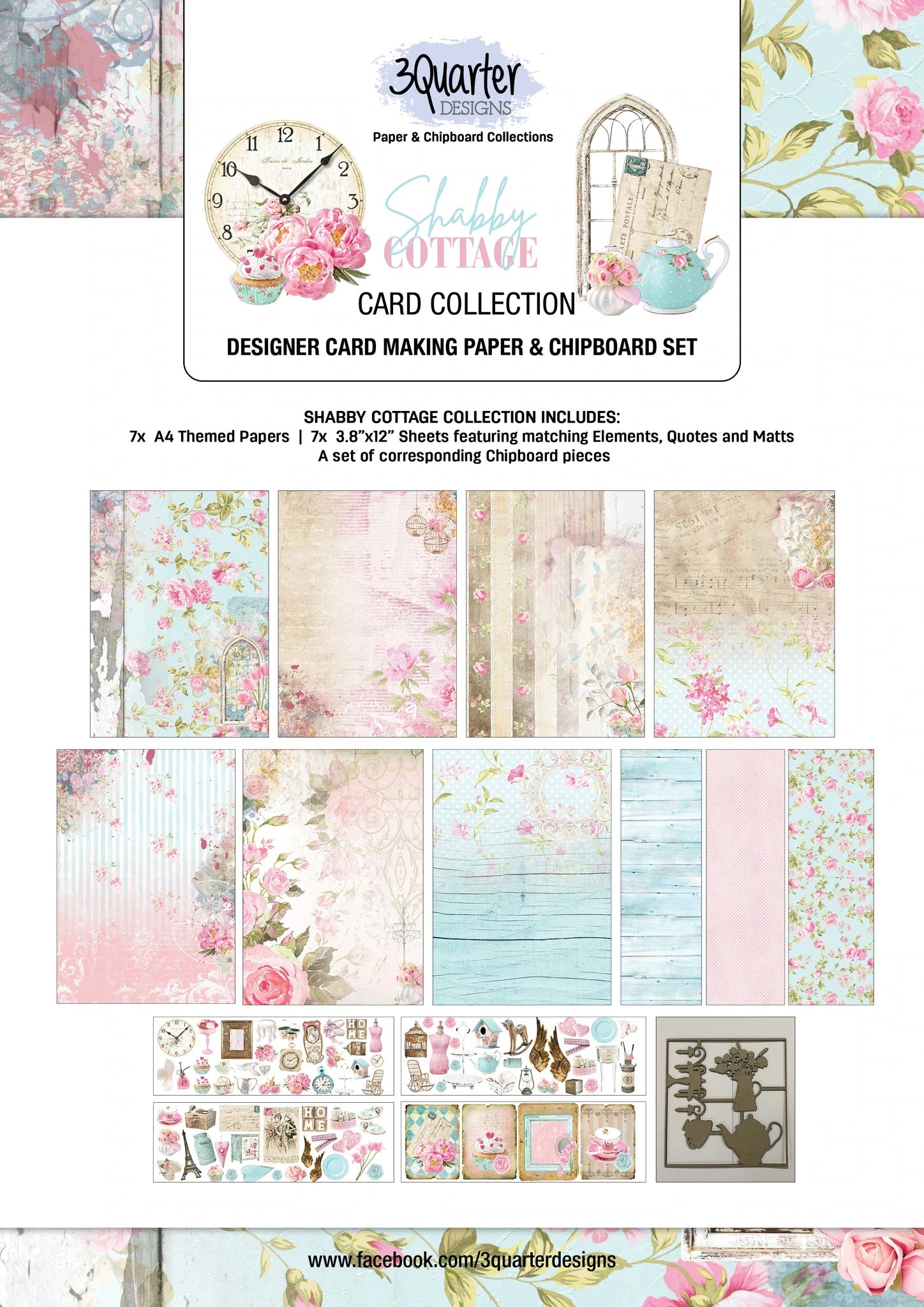 3Quarter Designs - Card Collection - Shabby Cottage