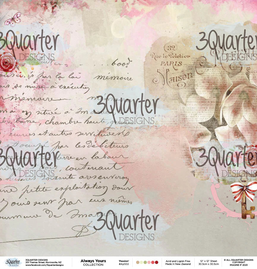 3Quarter Designs - 12" X 12" Paper Pack  - Always Yours