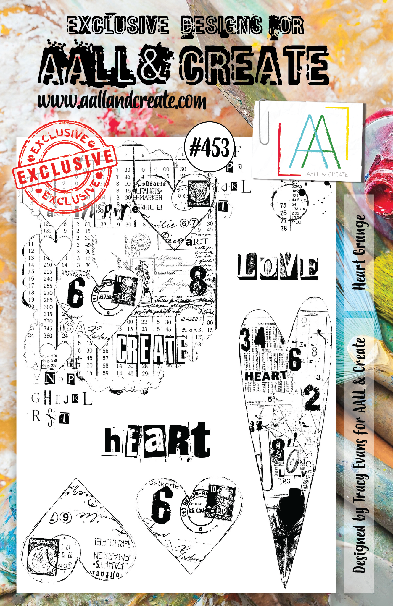 AALL and Create Stamp Set - 453 - Heart Grunge